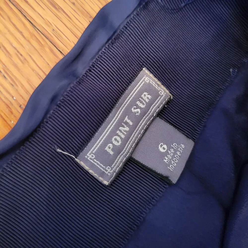 J Crew Point Sur Navy Blue Pleated Maxi‎ Skirt 6 Formal Elegant Wedding